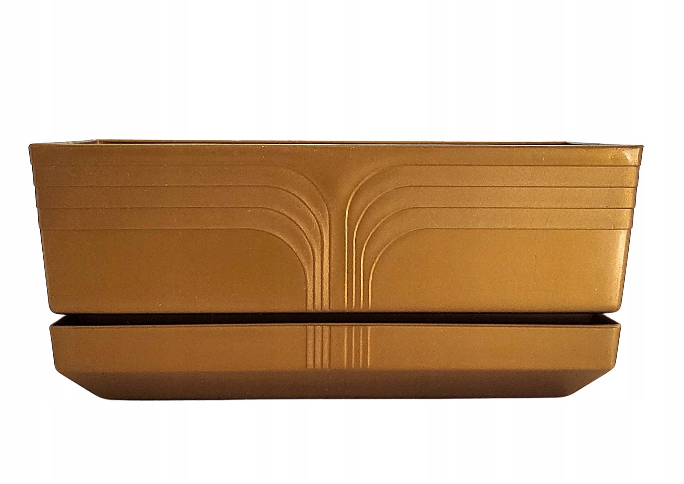 Rectangular pot BOX with stand gold 22 x 11 KORADO plastic