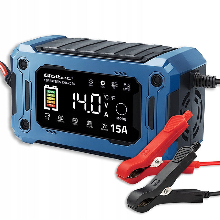 Rectifier 12V 15A AGM GEL LiFePO4 LCD Repair support Qoltec charger Packaging status original