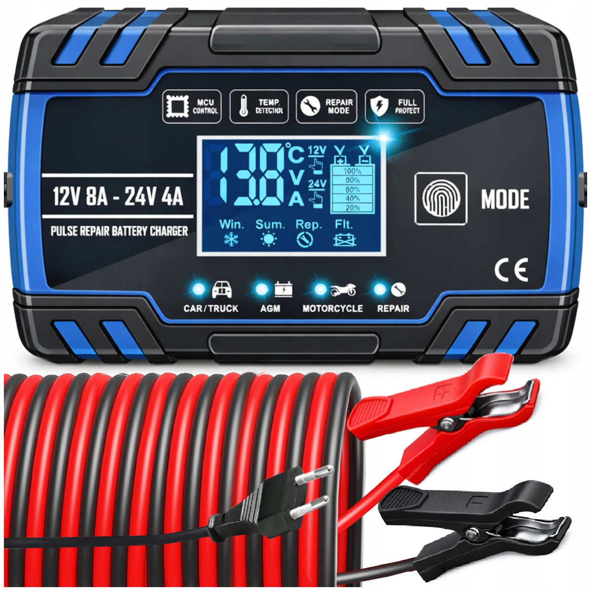 Rectifier for SMART 8in1 batteries with 12V 24V automatic repair function