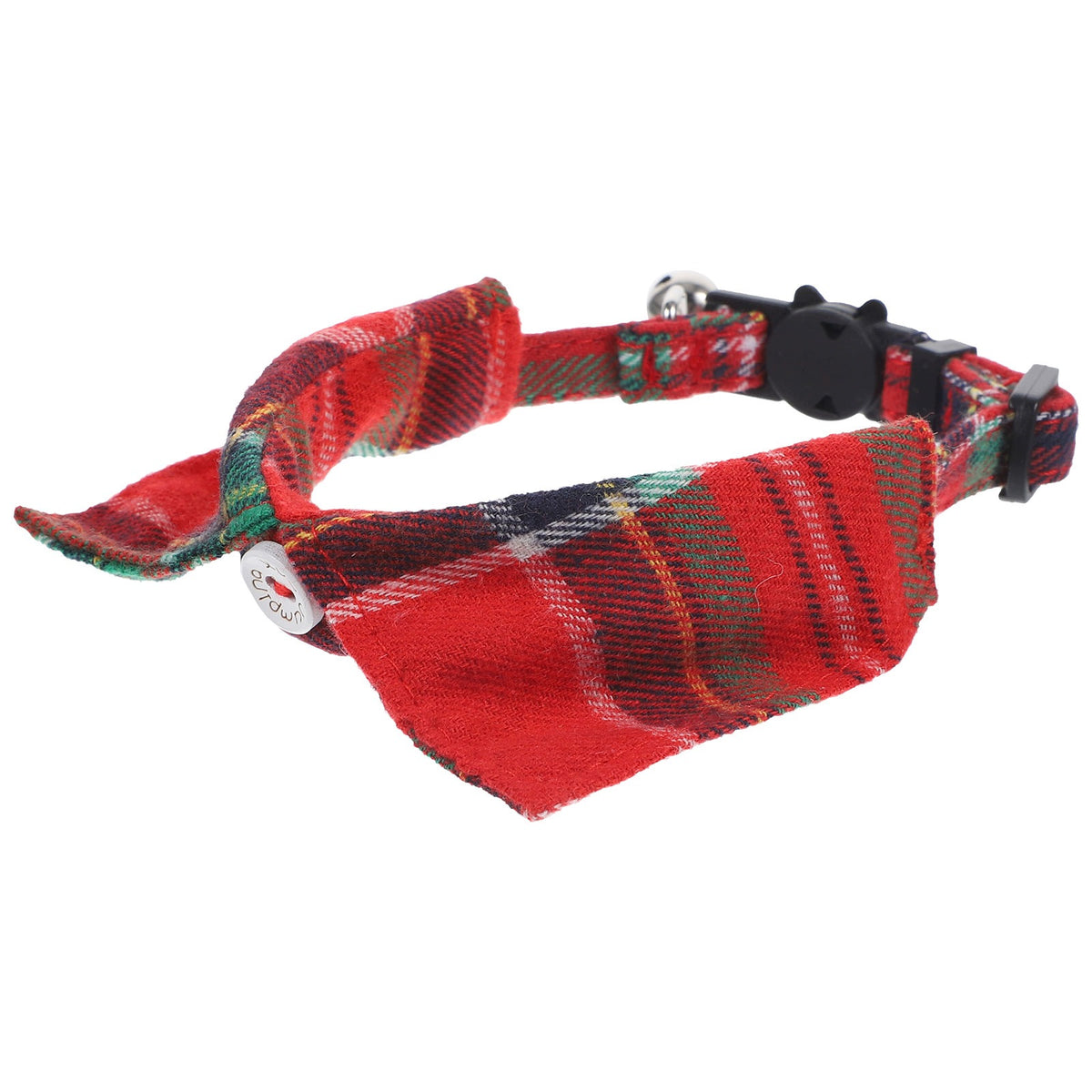 Red Cat Collar with Bell Soft Fabric Comfortable Wear