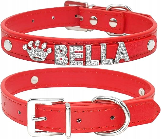 Red Cat Collar with Name PERSONALIZED Cat ID Manufacturer code COL-RED-XS