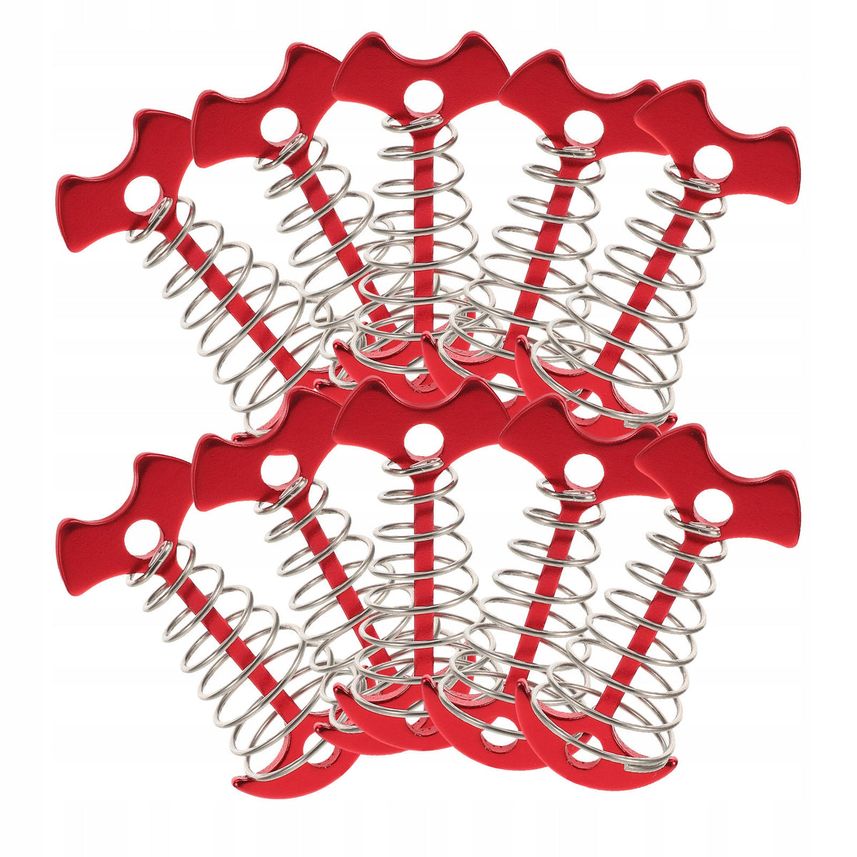 Red Fish Bone Tent Pegs Aluminum Camping Stakes for Windproof Setup Manufacturer code 21100909