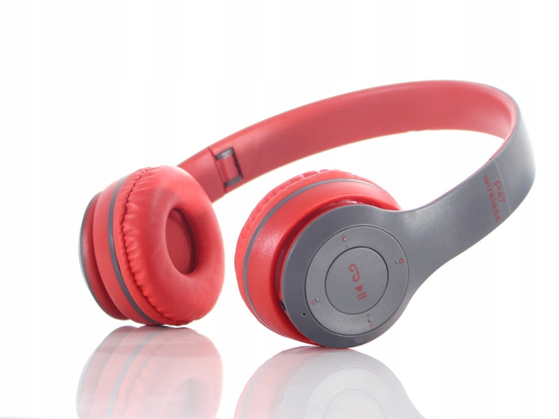Red HEADPHONES with RADIO and BLUETOOTH WIRELESS On-Ear Jack 3.5.mm Packaging status original