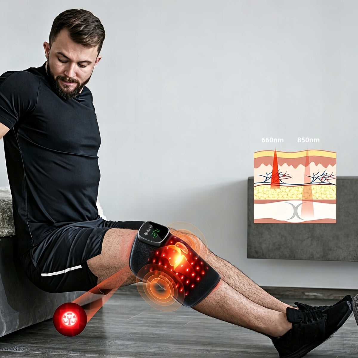 Red Light Therapy Knee Massager with Heat Vibration for Knee Pain Relief Medical device no