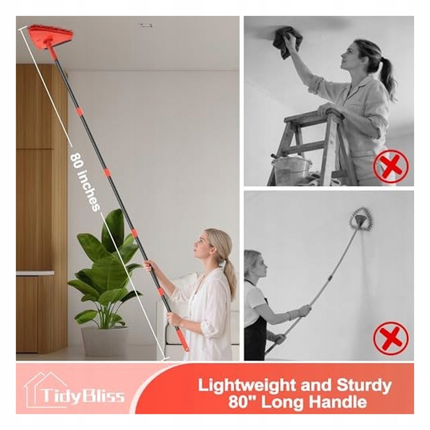 Red Wall Cleaning Mop with Long Handle Manufacturer code B0GFVCQ6F7
