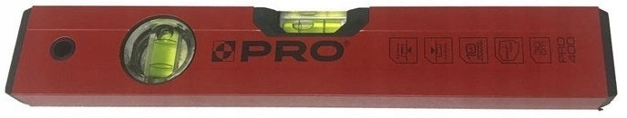Red aluminum spirit level PRO 400 30cm PRO Brand Pro