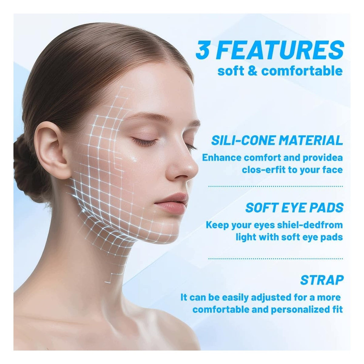 Red light face mask - with timer and 5 brightness levels EAN (GTIN) 8721273861403