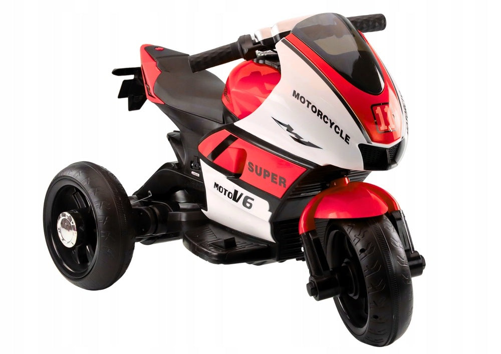 Red tricycle with sound and lights for baby