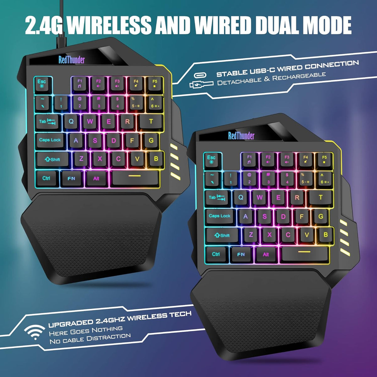 RedThunder G60 WIRELESS GAMING RGB USB 2.4G KEYBOARD EAN (GTIN) 5905178696749