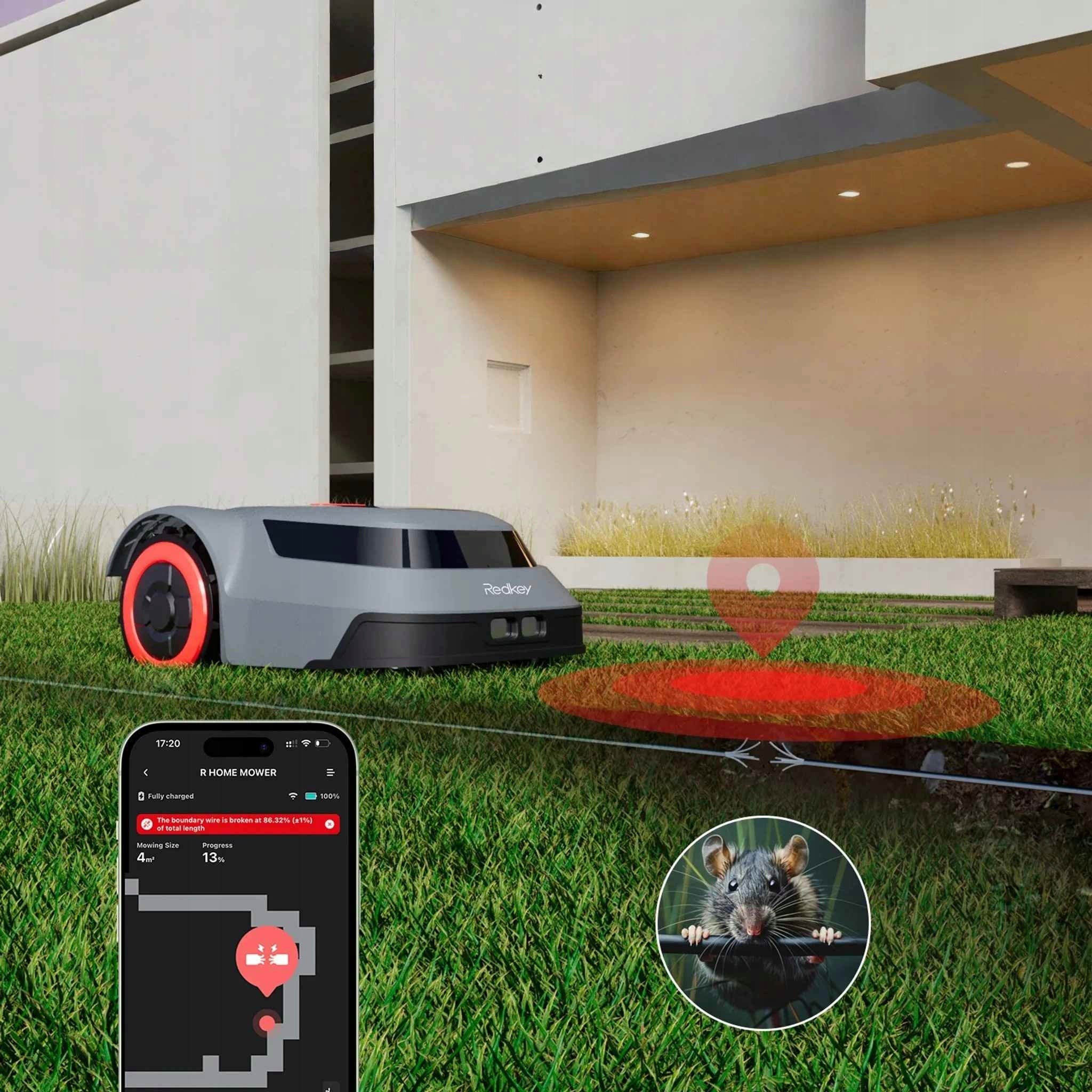Redkey MGC500 Robot Lawn Mower 800m² C-ToF Navigation App 45% Slope Brand Redkey