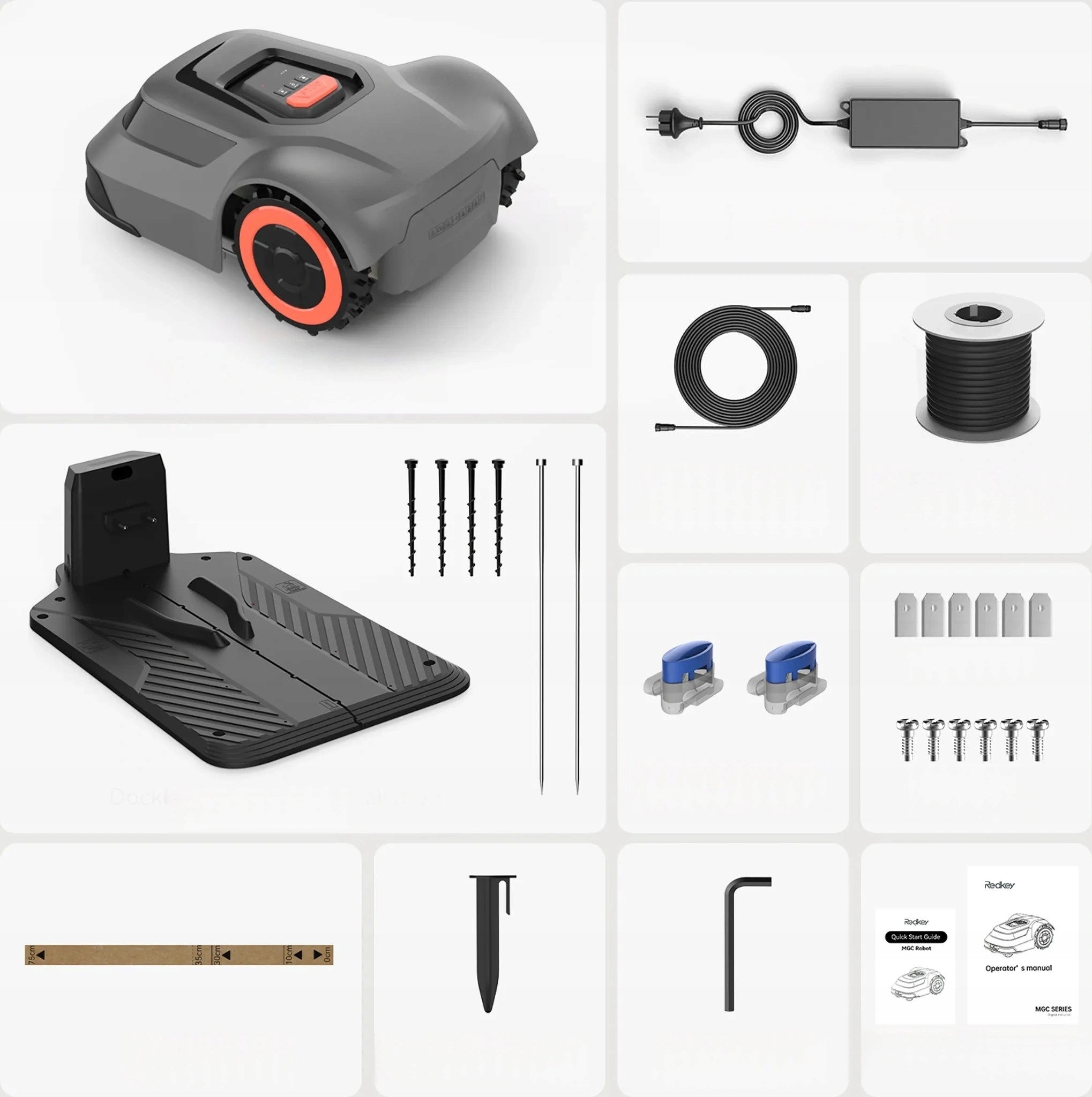 Redkey MGC500 Robot Lawn Mower 800m² C-ToF Navigation App 45% Slope Mowing width 20 cm