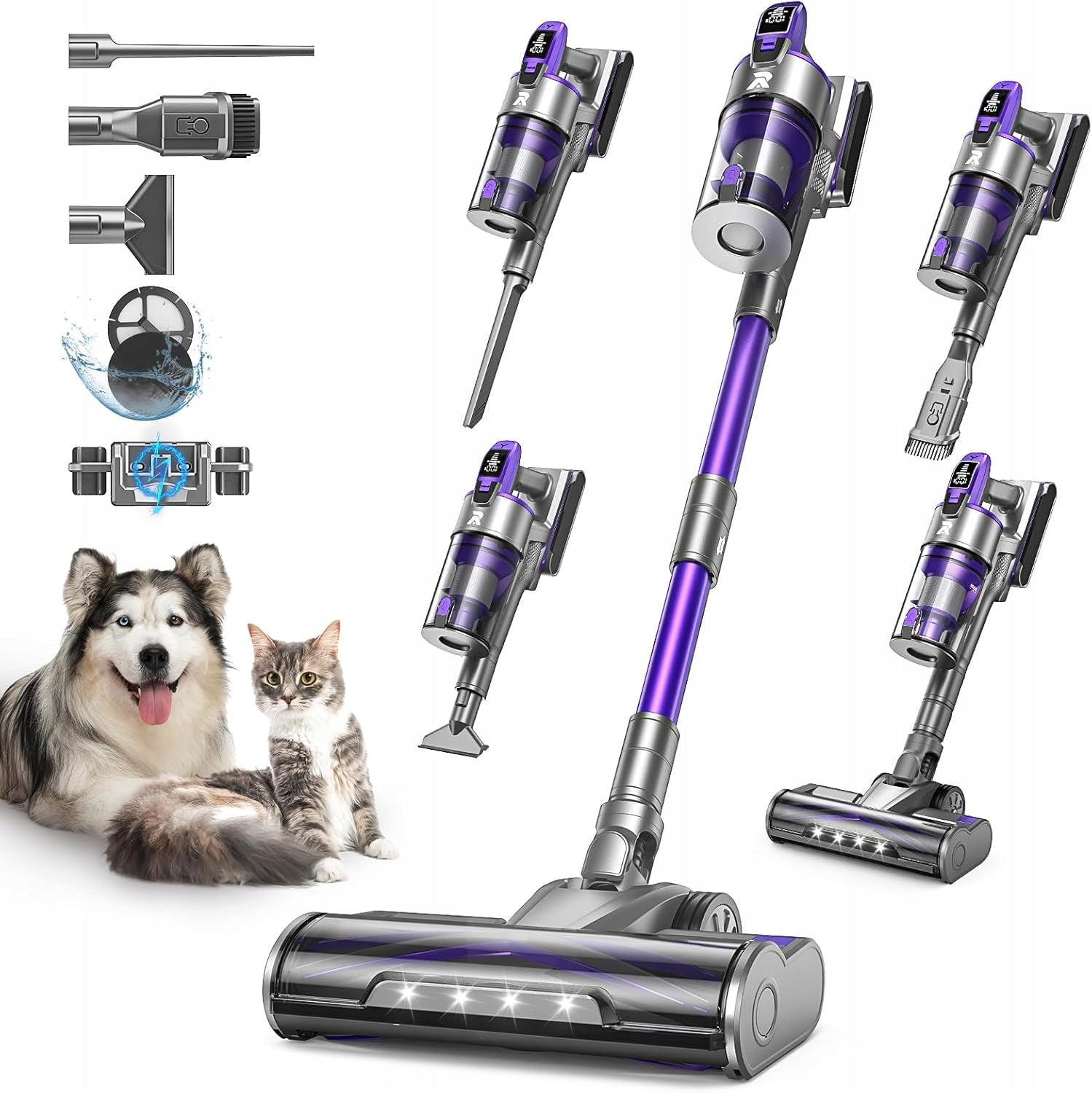 Redkey X18 Cordless Vacuum Cleaner 60KPa 650W 80Min HEPA 8in1