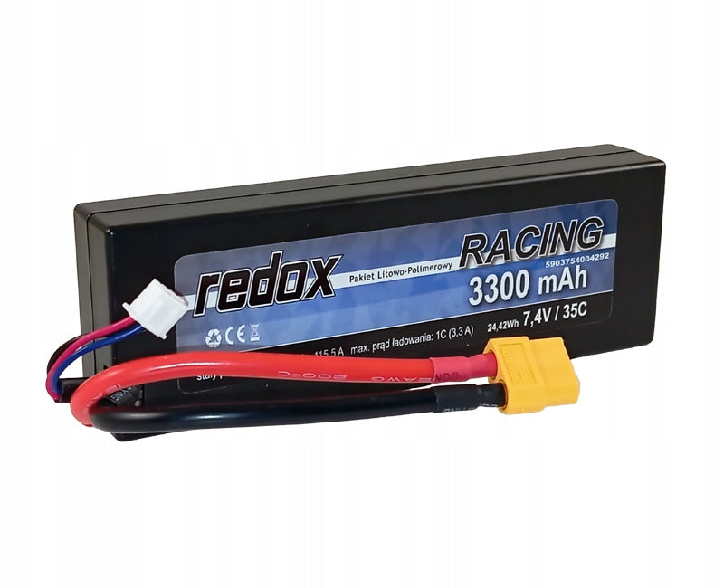 Redox 3300 mAh 7.4V 35C Hardcase LiPo Battery Pack