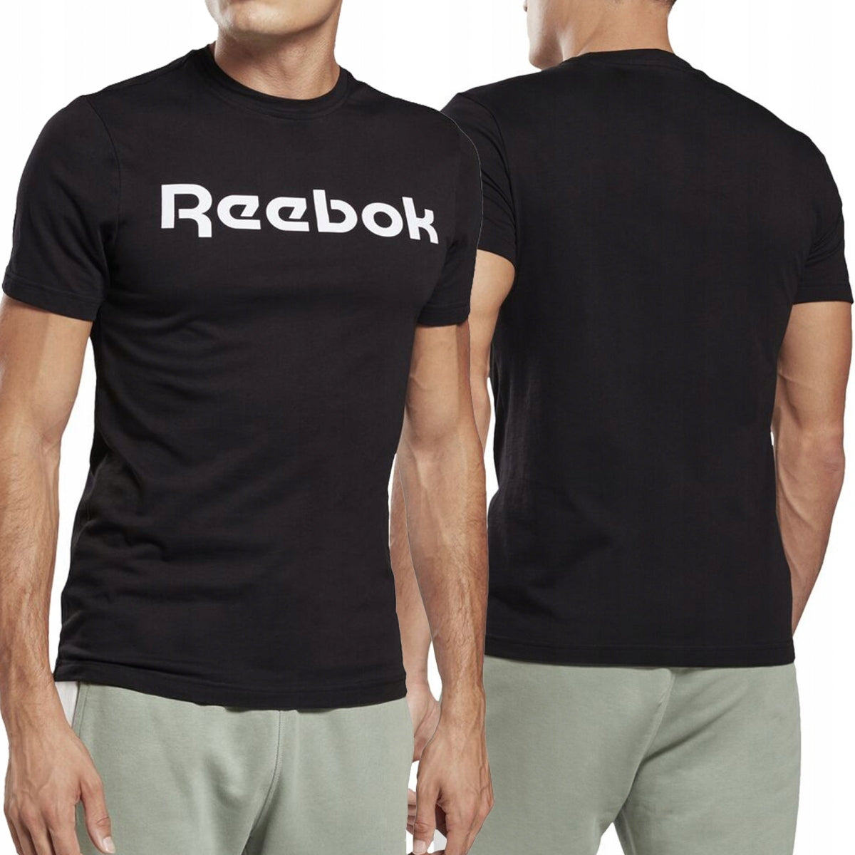 Reebok Gs Linear Re GJ0136 Herren Freizeit-T-Shirt, Schwarz 