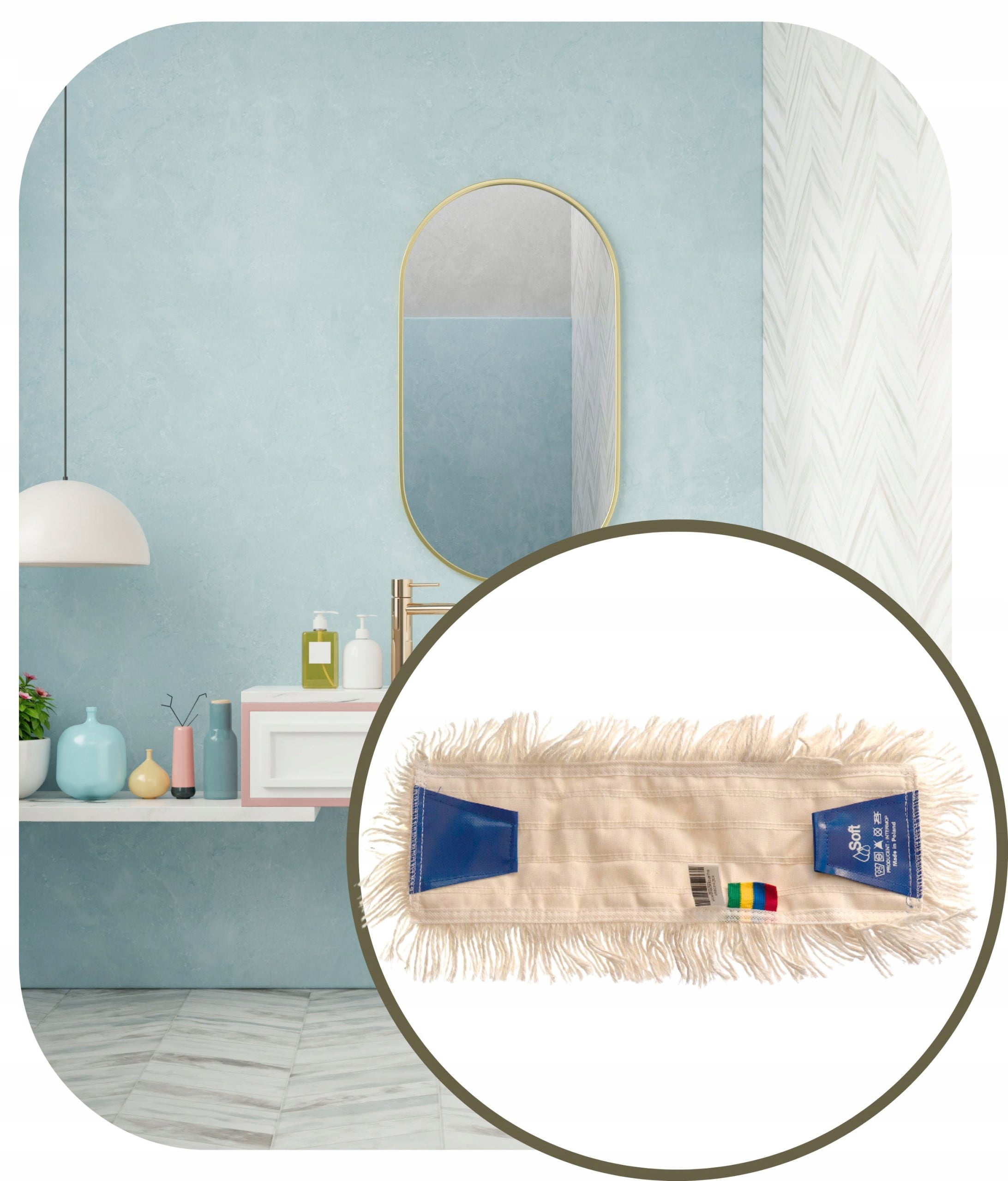 Refill for Cotton Flat Mop with Tabs Soft Cliper Standard 40 cm Brand Soft