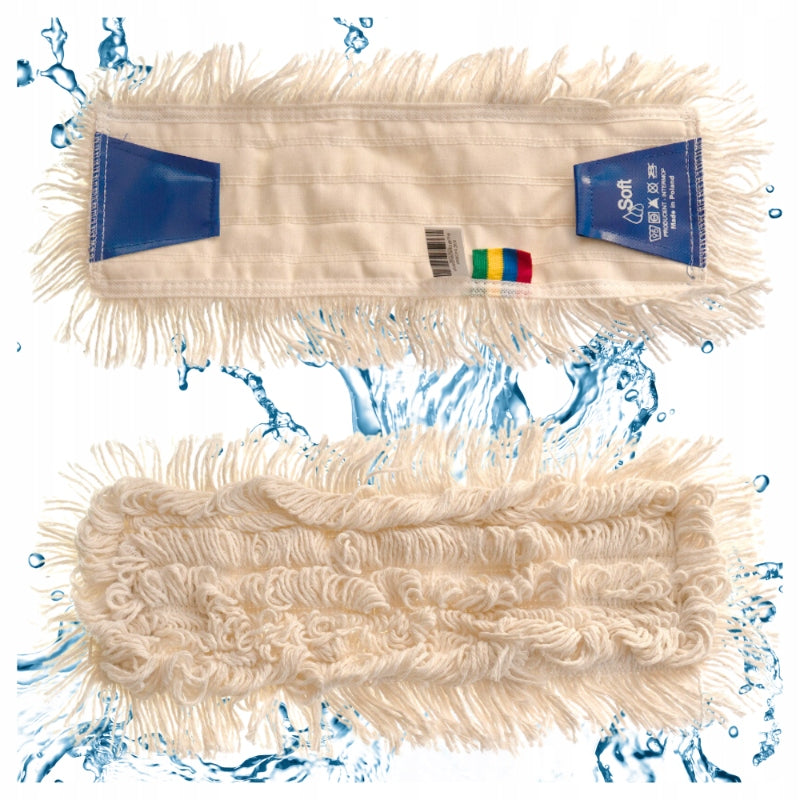 Refill for Cotton Flat Mop with Tabs Soft Cliper Standard 40 cm