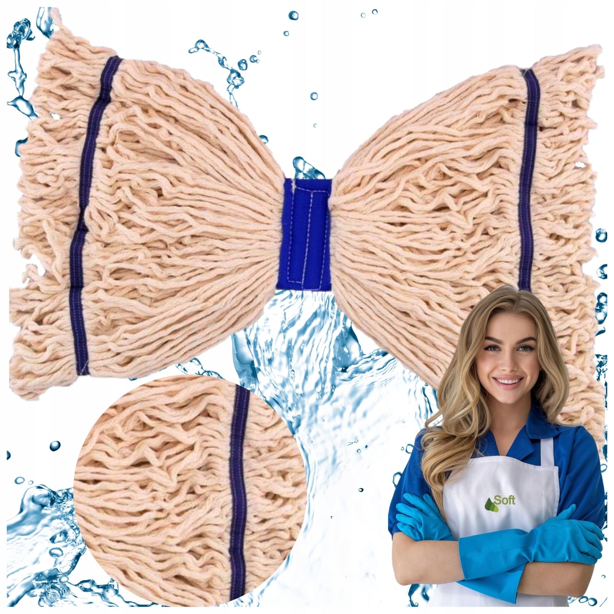 Refill for String Mop Soft Cotton Absorbent for School Office Home 400g Brand Soft