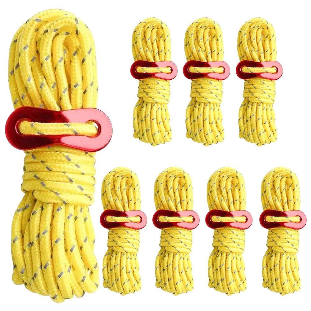 Reflective Camping Tent Ropes With Aluminum Tensioner 400cm