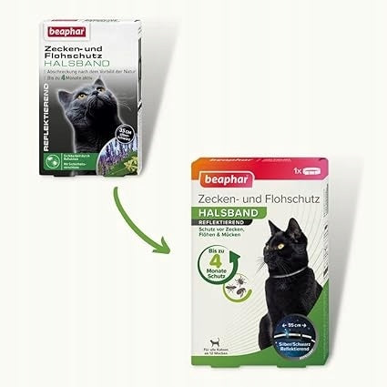 Reflective Cat Collar For Ticks Fleas Natural Herbal German Color black