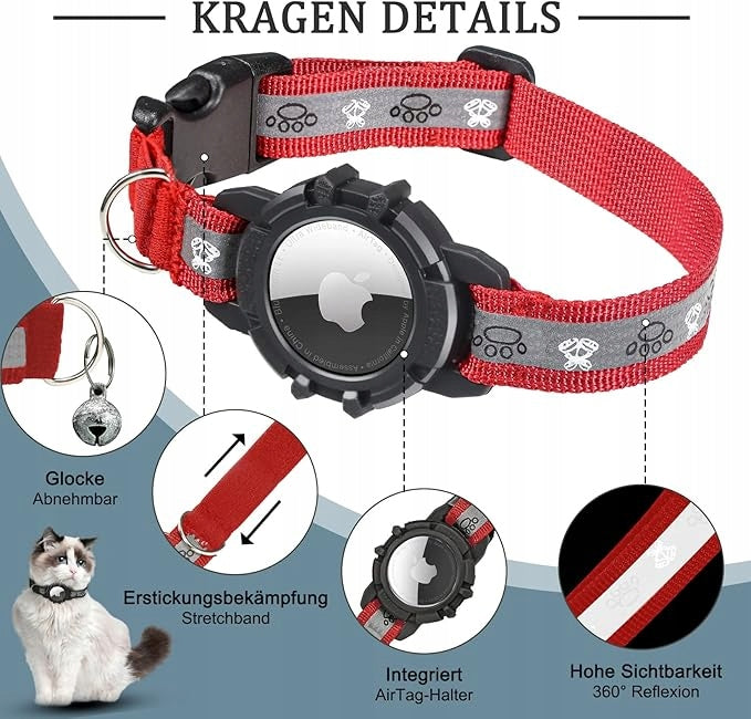 Reflective Cat Collar with Bell, Integrated Cat Collar -S Brand no brand