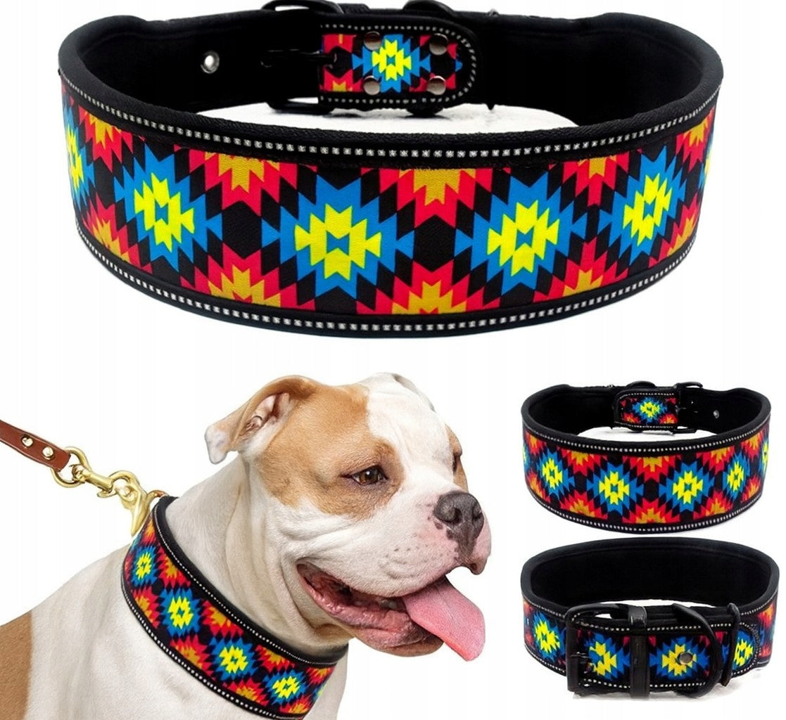 Reflective Dog Collar Adjustable Wide Stylish L