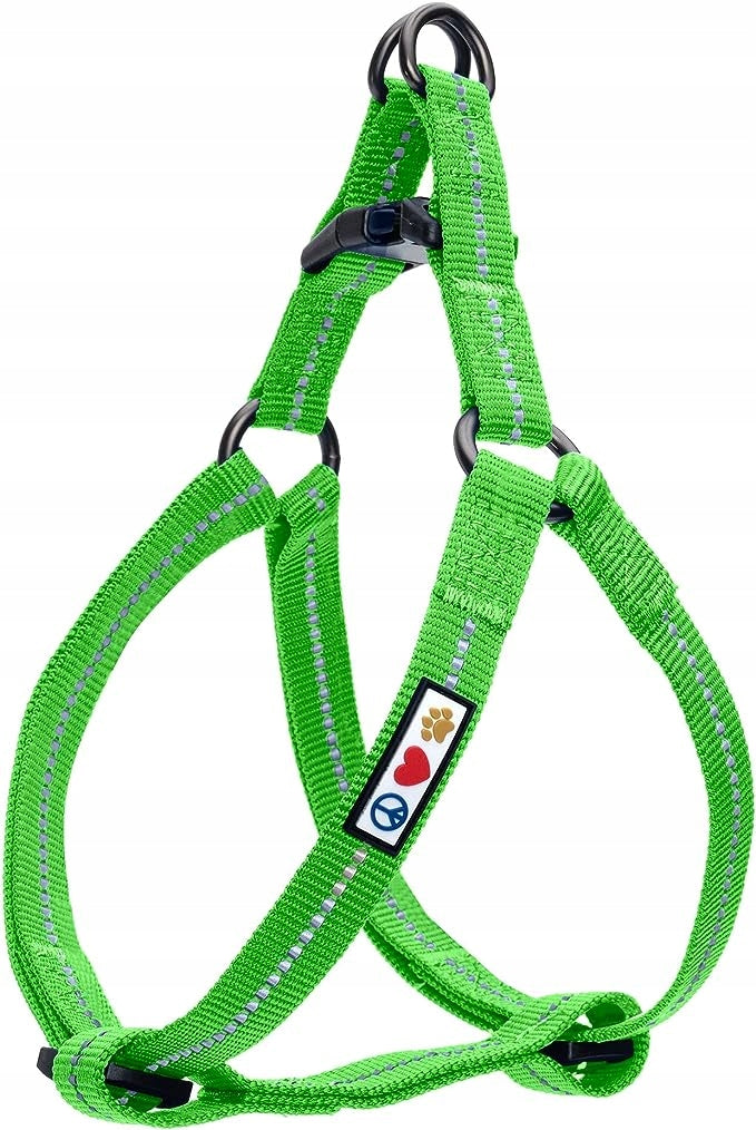 Reflective Dog Harness, Green Size M