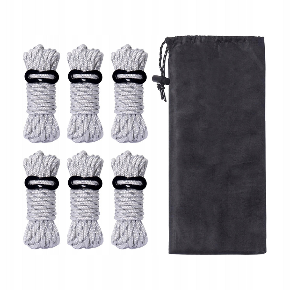 Reflective Guyline Rope, Tent Nylon Cord with Rope Adjuster for White Brand no brand
