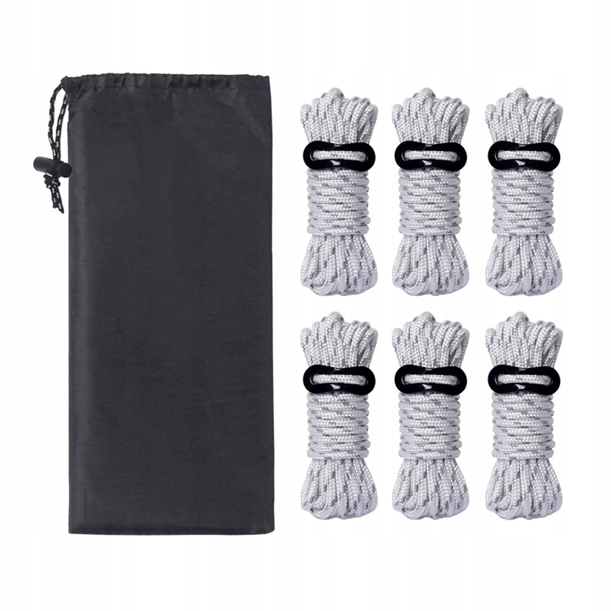 Reflective Guyline Rope, Tent Nylon Cord with Rope Adjuster for White