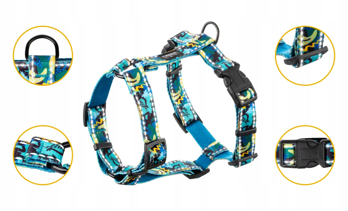 Reflective Harness Guard For Dog CHABA | Carnival Pattern | NO ABSORB Kind walking harness
