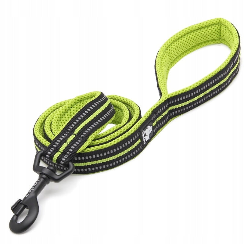 Reflective Soft Yellow Neon Strong Tape Leash For Large Dog 2 Meters L