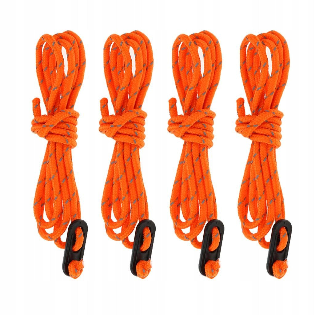 Reflective Tent Guy Line Guyline Tensioner Kit Paracord 4pcsx2m Orange A