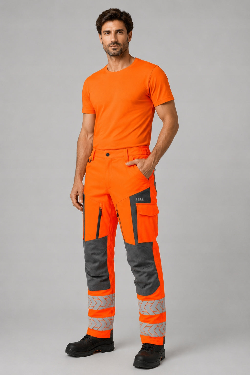 Reflective Work Pants ELASTIC Stretch Warning Class 2 BHP 46 Packaging status original