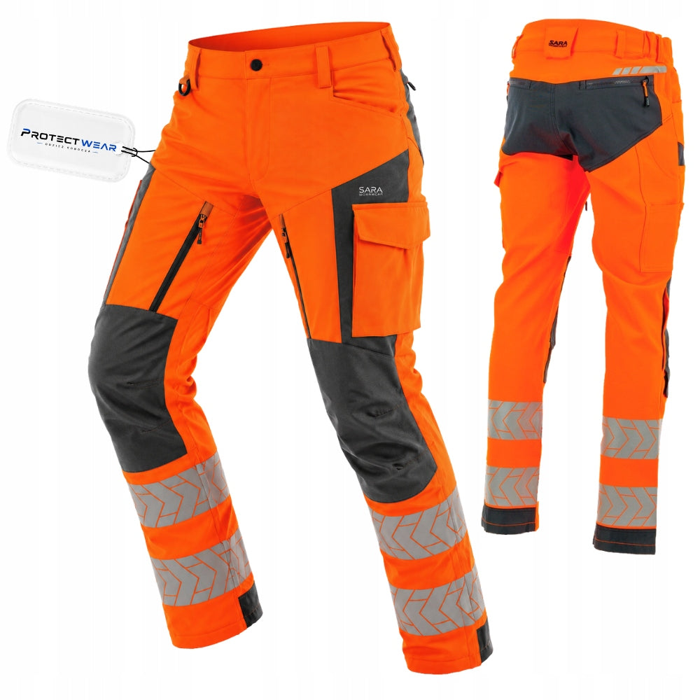 Reflective Work Pants ELASTIC Stretch Warning Class 2 BHP 46