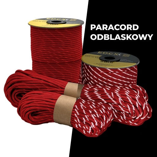 Reflective cable EDCX 4,4 mm Paracord 550 Reflective (Red, 100 m) Manufacturer code #r3021-100