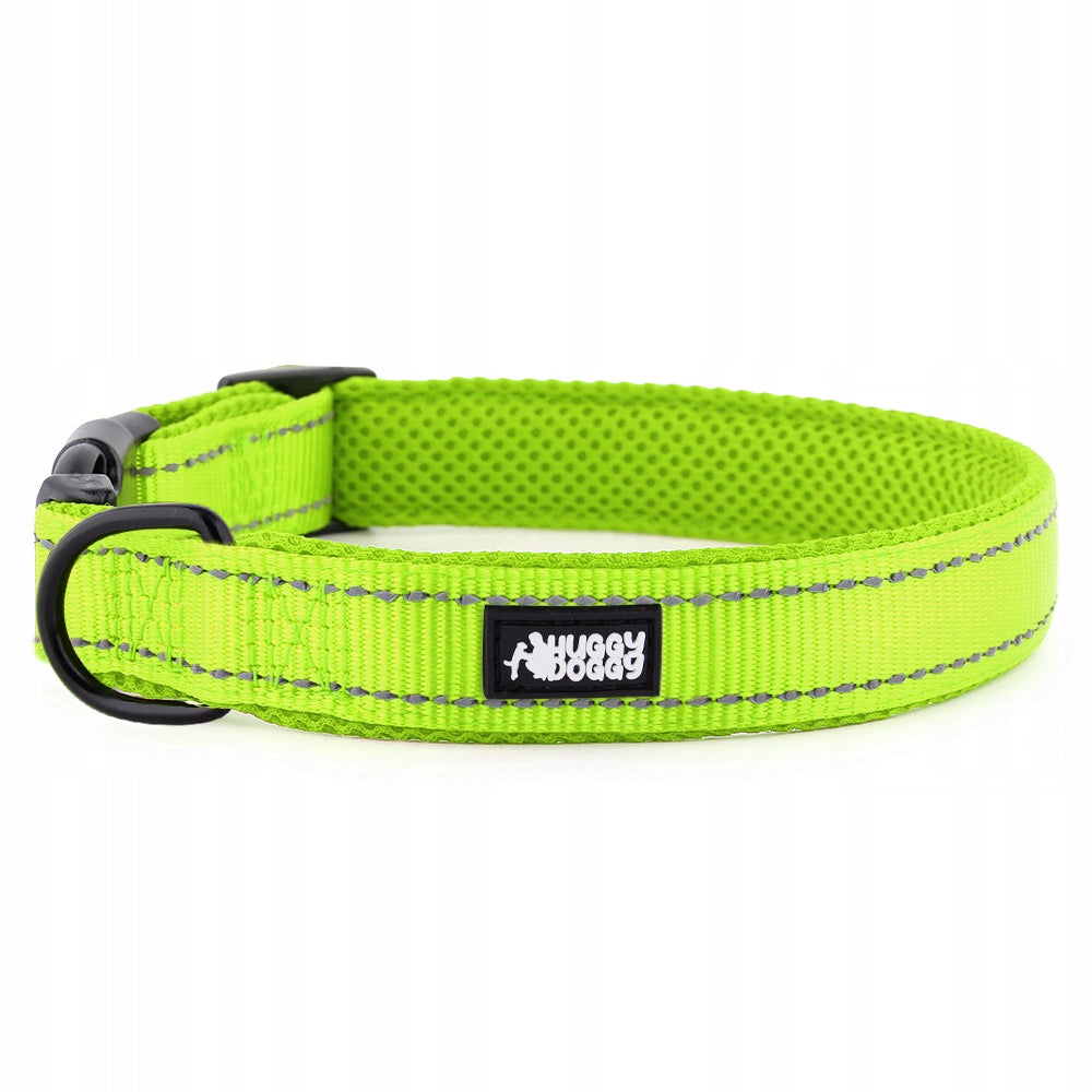 Reflective collar for dog strong material solid HUGGY DOGGY green M