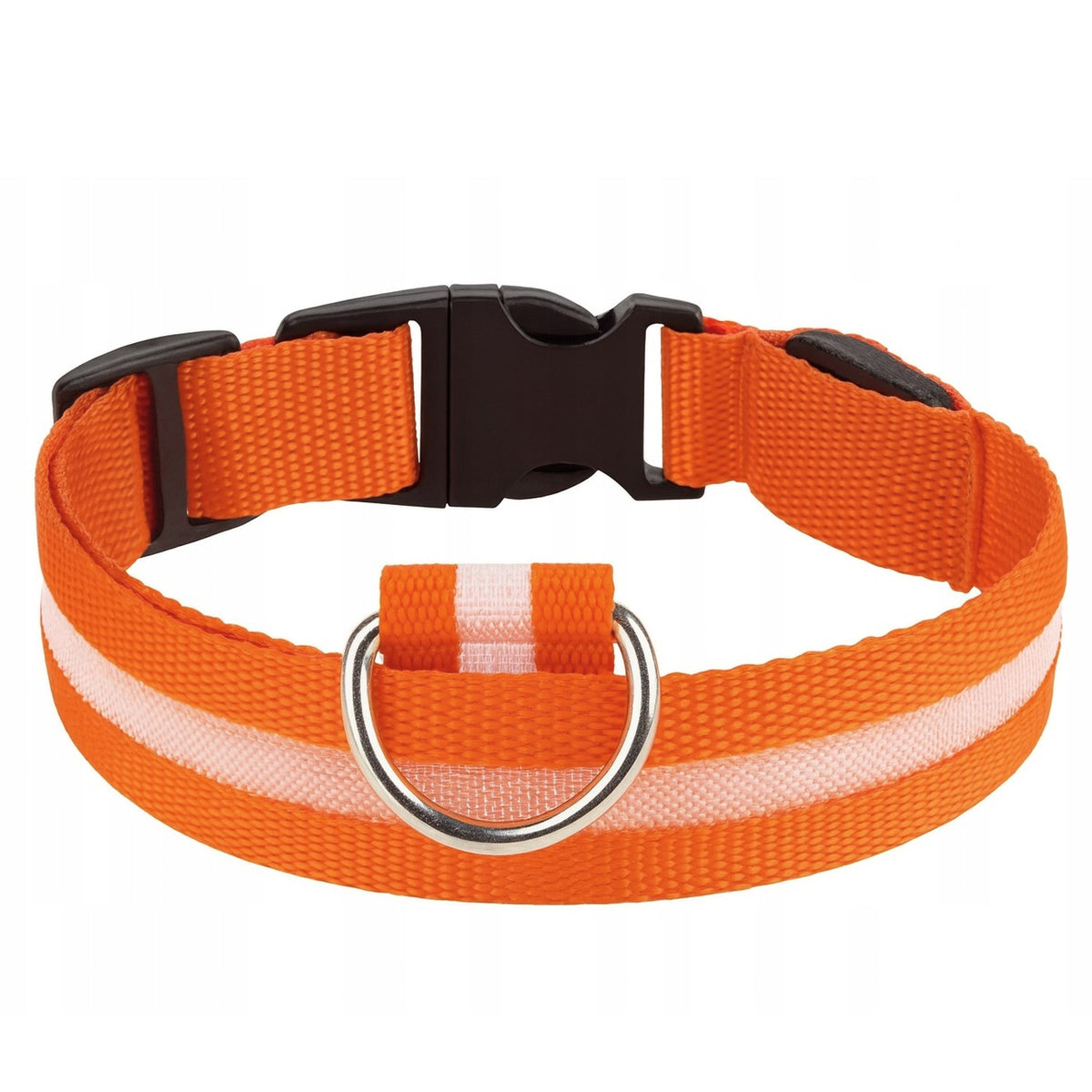 Reflective collar glowing LED 34 to 42 cm for dog adjustable orange Packaging status original