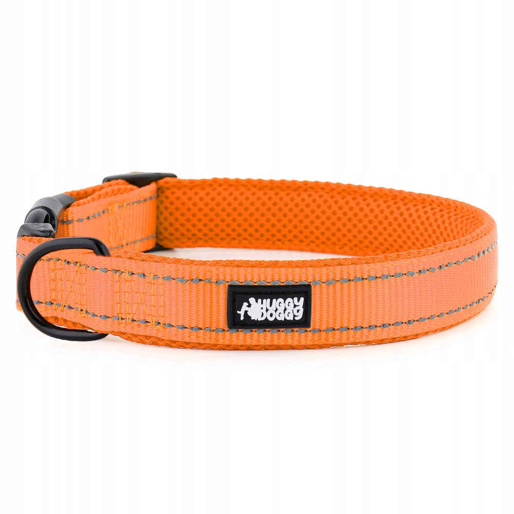 Reflective collar orange for dog adjustable strong HUGGY DOGGY S