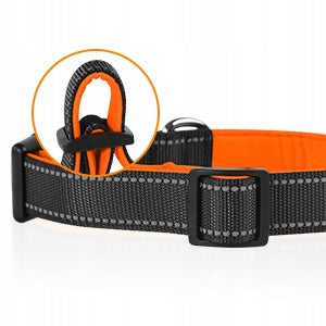 Reflective dog collar, adjustable, soft with pendant size M. Manufacturer code 5904133207815