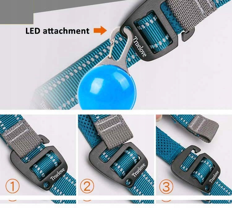 Reflective leash adjustable Truelove Urban 200 cm Material tape