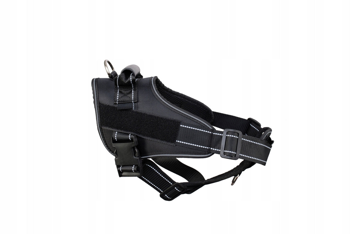 Reflective pressure-free dog harness with handle RESCUE black M + FREEBIE