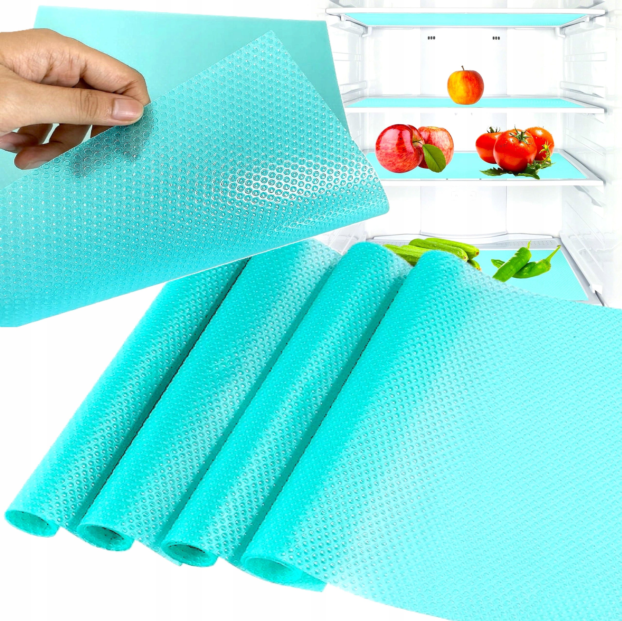 Refrigerator Mat Protective Antibacterial Non-Slip Pads 4 Pieces