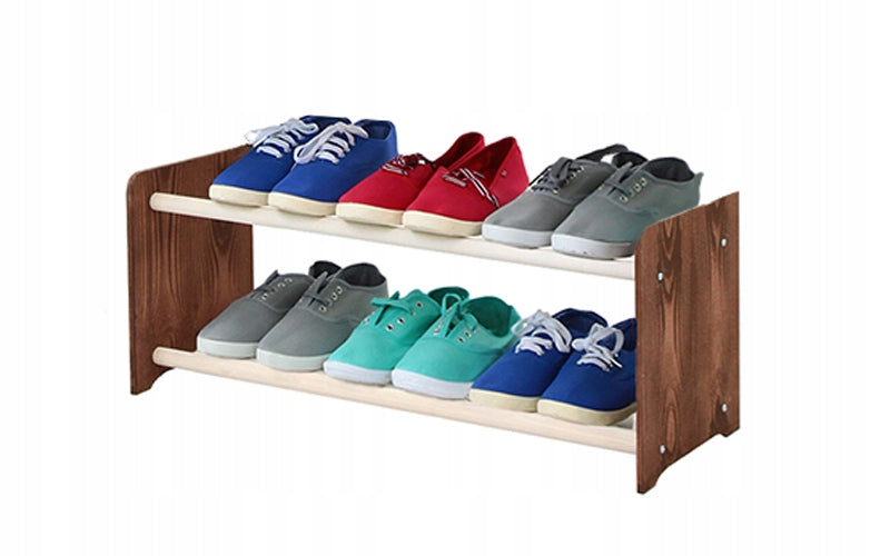 Schuhregal RBS265, dunkelbraun/weiß 