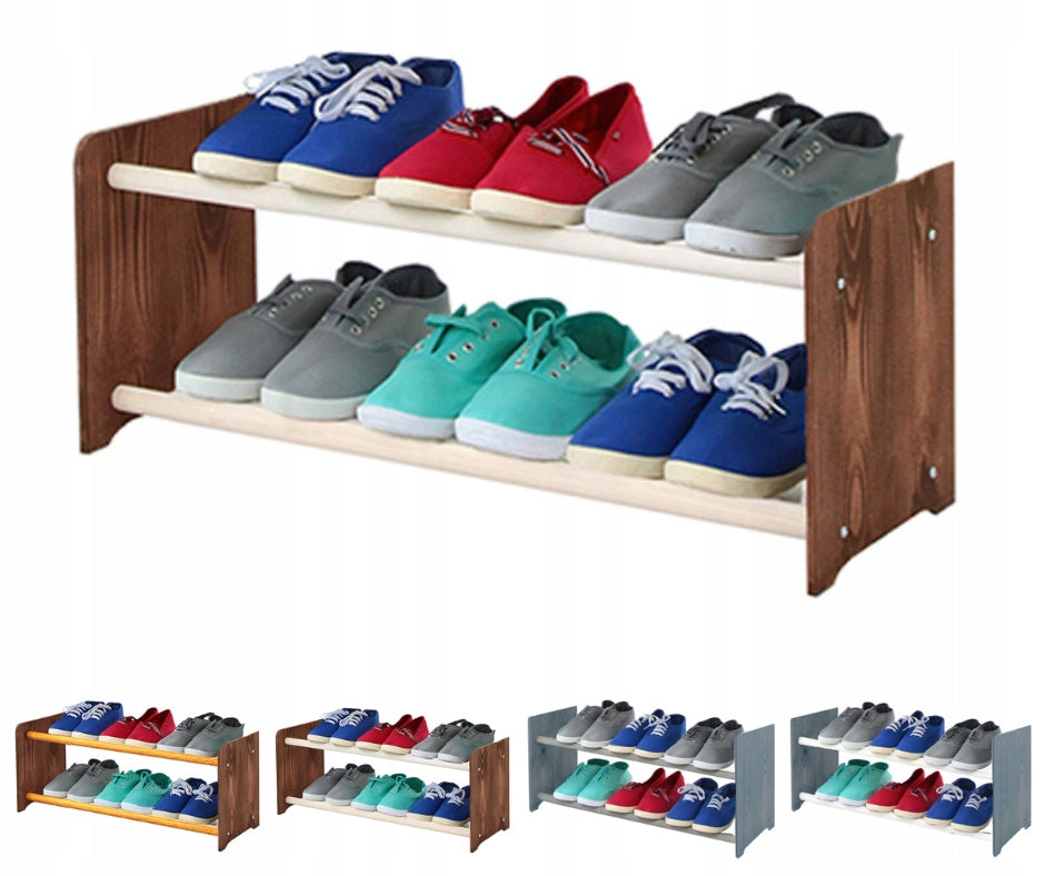 Schuhregal RBS265, dunkelbraun/weiß 