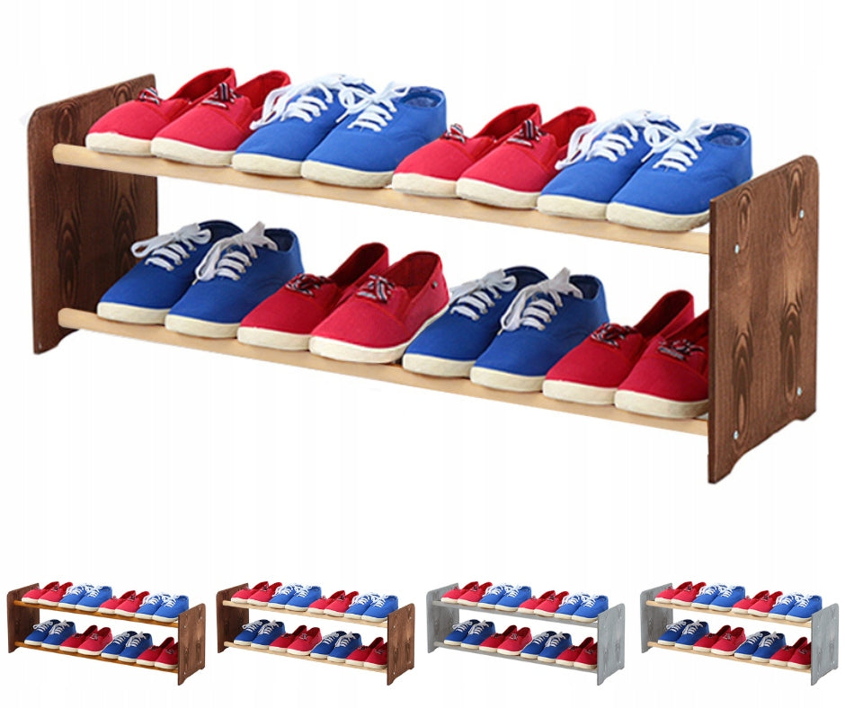 Schuhregal RBS290, dunkelbraun/weiß 