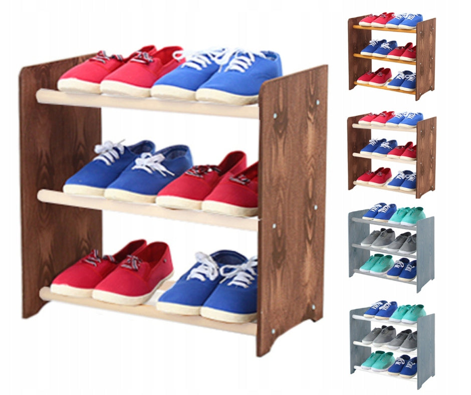 Schuhregal RBS345, dunkelbraun/weiß 
