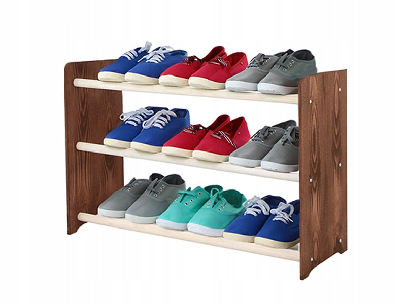 Schuhregal RBS365, dunkelbraun/weiß 