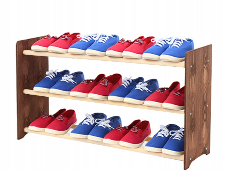 Schuhregal RBS390, dunkelbraun/weiß 