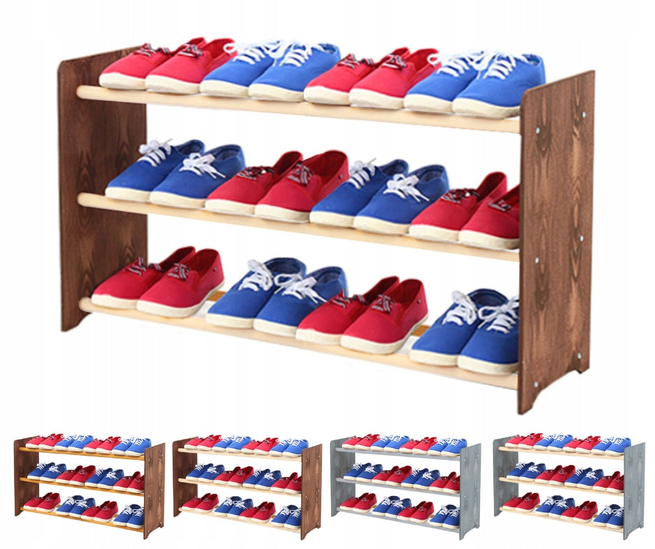 Schuhregal RBS390, dunkelbraun/weiß 