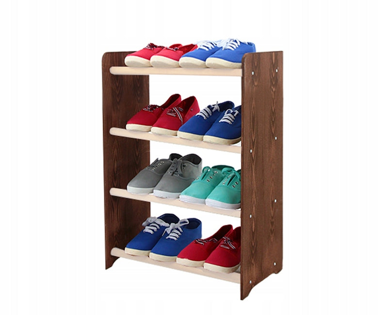 Schuhregal RBS445, dunkelbraun/weiß 