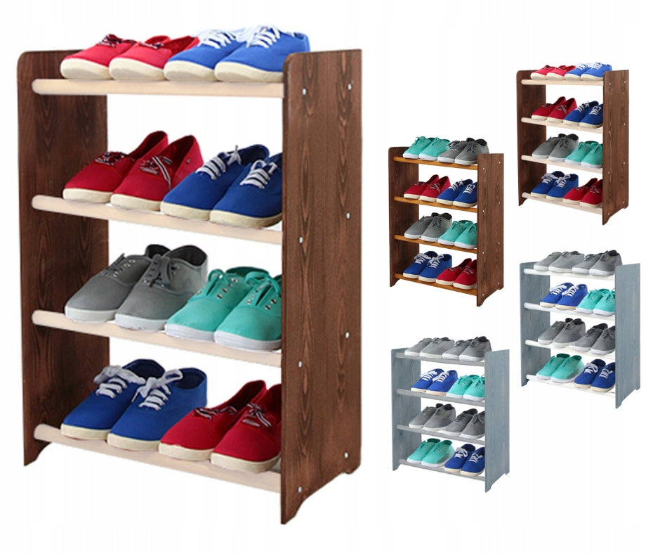 Schuhregal RBS445, dunkelbraun/weiß 